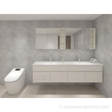 Vanity mobili da bagno in legno bianco in stile americano